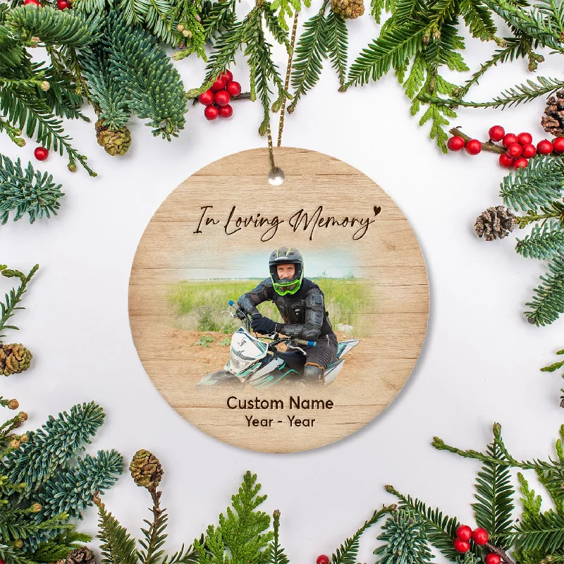 Personalized Motorcycle Memorial Ornament Christmas In Heaven In Memory Gift For Loss Of Biker Dad ODT71 Personalized Motorcycle Memorial Ornament Christmas In Heaven In Memory Gift For Loss Of Biker Dad ODT71