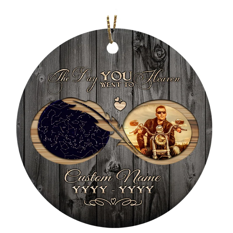 Personalized Motorcycle Memorial Ornament Star Map Biker In Heaven Sympathy Gift For Loss Of Dad ODT73 Personalized Motorcycle Memorial Ornament Star Map Biker In Heaven Sympathy Gift For Loss Of Dad ODT73