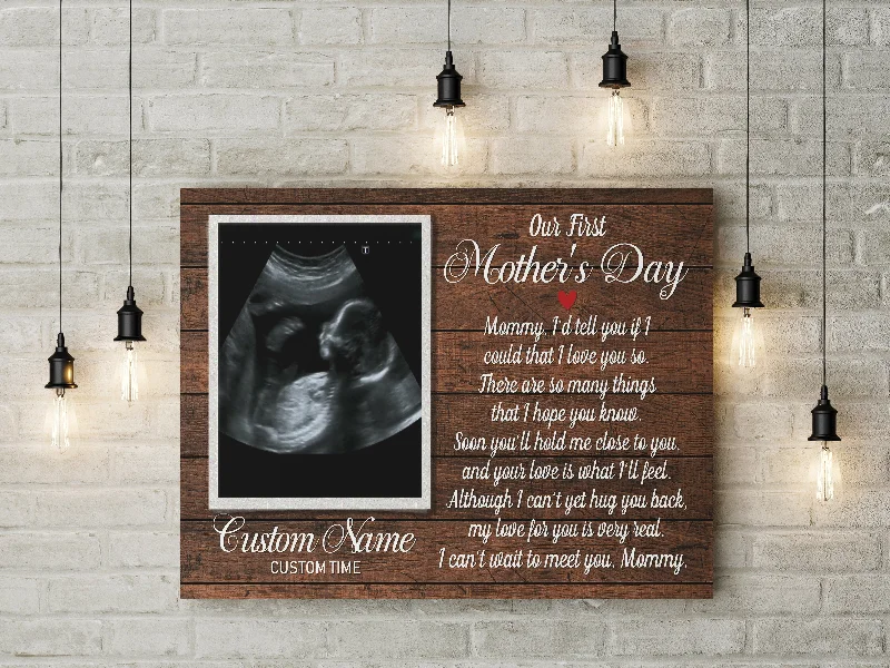 Personalized New Mom Canvas| Can't Wait To Meet You| First Mother's Day Gift for Wife, Expecting Mom| JC822 Personalized New Mom Canvas| Can't Wait To Meet You| First Mother's Day Gift for Wife, Expecting Mom| JC822