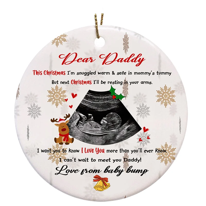 Personalized Ornament| This Christmas Snuggled Up in Tummy Ornament Gift for Expecting Dad from Bump AP368 Personalized Ornament| This Christmas Snuggled Up in Tummy Ornament Gift for Expecting Dad from Bump AP368