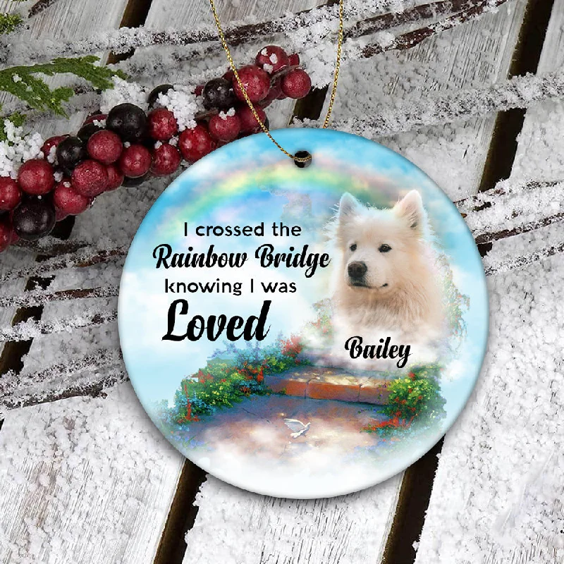 Pet Memorial Ornament - Cross The Rainbow Bridge, Pet Loss Ornament, Remembrance Loss of Dog, Loss of Cat, Sympathy Gift for Dog Owners| NOM119 Pet Memorial Ornament - Cross The Rainbow Bridge, Pet Loss Ornament, Remembrance Loss of Dog, Loss of Cat, Sympathy Gift for Dog Owners| NOM119