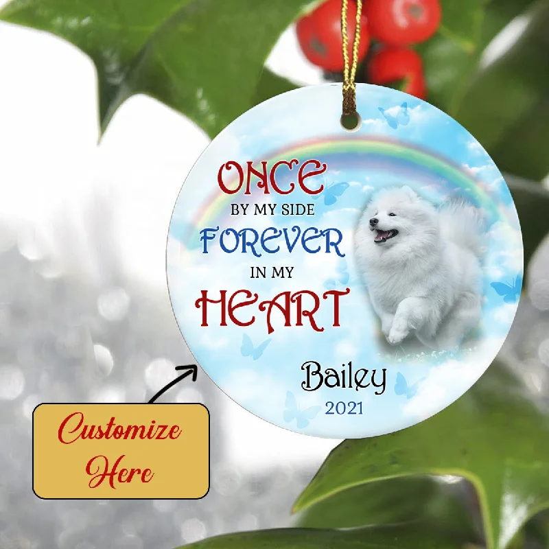 Pet Memorial Ornament - Once By My Side Forever in My Heart, Pet Loss Ornament, Remembrance Loss of Dog, Loss of Cat, Sympathy Gift for Dog Owners| NOM125 Pet Memorial Ornament - Once By My Side Forever in My Heart, Pet Loss Ornament, Remembrance Loss of Dog, Loss of Cat, Sympathy Gift for Dog Owners| NOM125