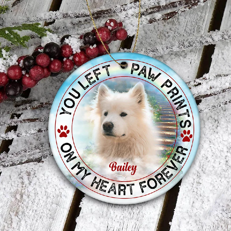 Pet Memorial Ornament - You Left Paw Prints, Pet Loss Ornament, Remembrance Loss of Dog, Loss of Cat, Sympathy Gift for Dog Owners| NOM121 Pet Memorial Ornament - You Left Paw Prints, Pet Loss Ornament, Remembrance Loss of Dog, Loss of Cat, Sympathy Gift for Dog Owners| NOM121