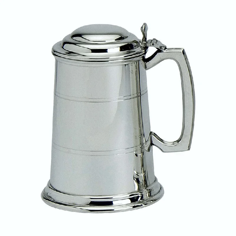 Pewter 1 Pint Lidded Tankard