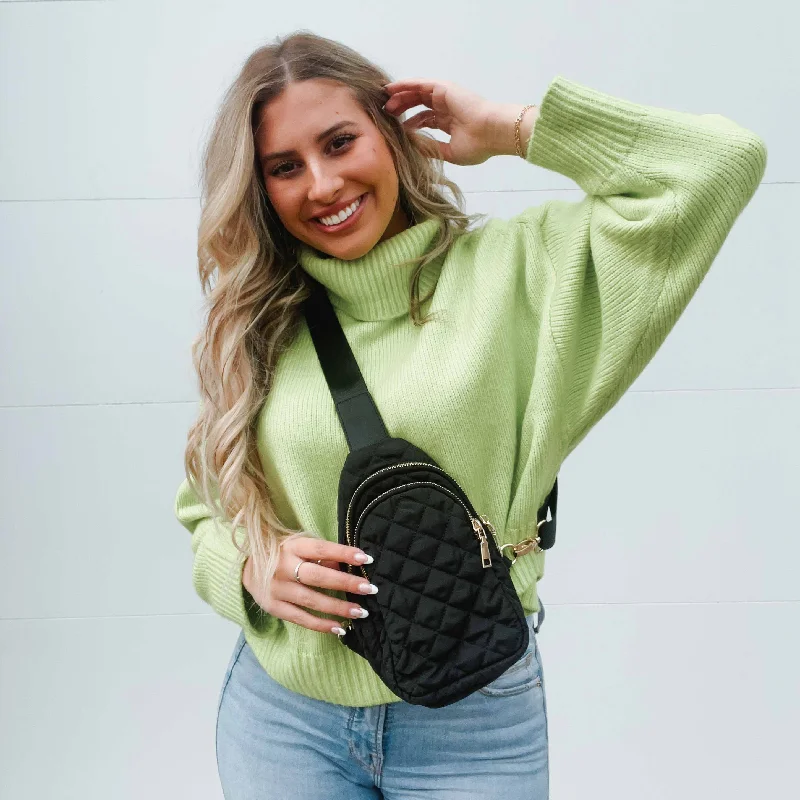 Christmas Day Pinelope Puffer Sling Bag Black