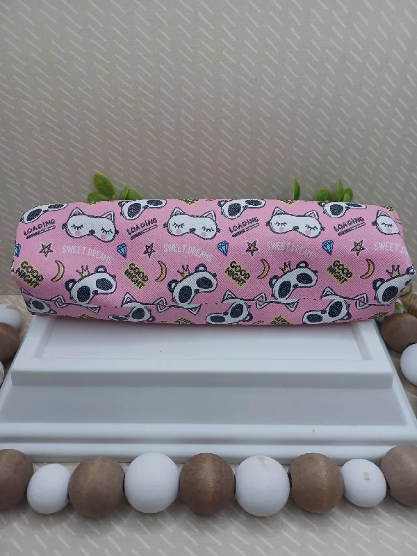 Christmas Pinecones Pink Cat & Panda Zipper Pencil Pouch