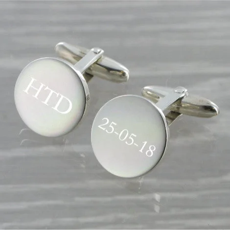 Christmas Festive Festivities Round Swivel Solid Silver Cufflinks 9352