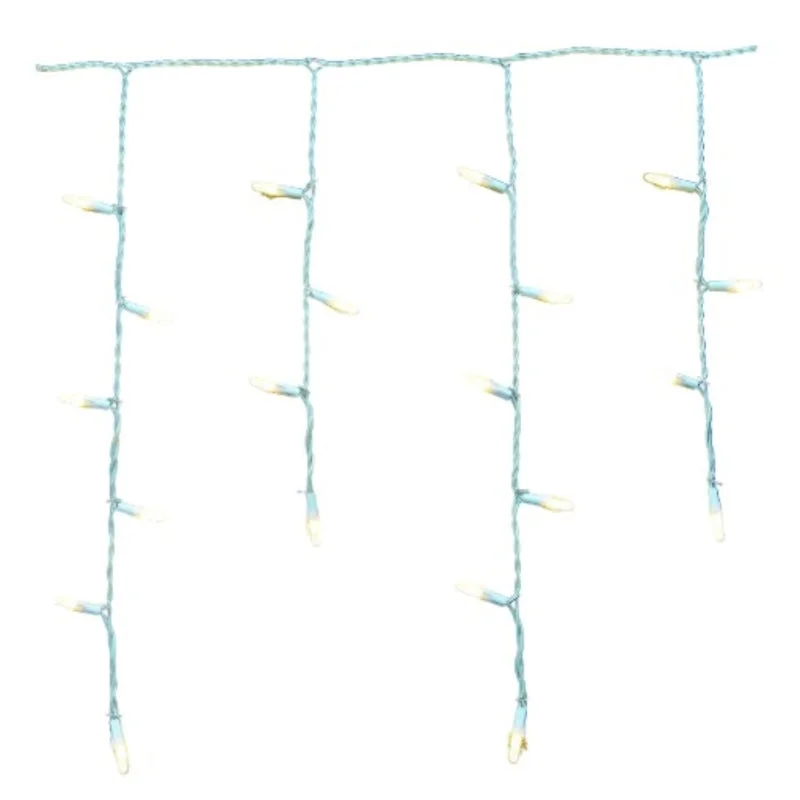 Christmas Pinecones Celebrations Platinum White 100-Bulb Icicle LED Mini Christmas Lights 9.5 L ft.