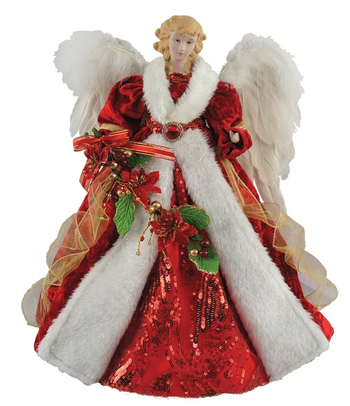 Christmas Cookies Poinsettia Angel Tree Topper
