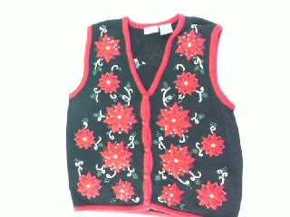 Poinsettia Explosion-Small Christmas Sweater