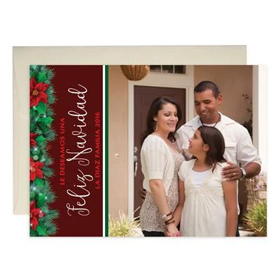 Poinsettia Feliz Navidad Cards