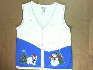 Christmas Star Polar Bear or Snowman Place Your Bet-Small Christmas Sweater