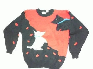 Christmas Cozy Holiday Magic Polka Do Puppy Play-Large Christmas Sweater