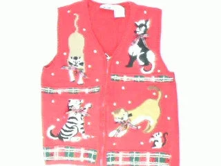 Santa Claus Pouncing Plaid-X Small Christmas Sweater