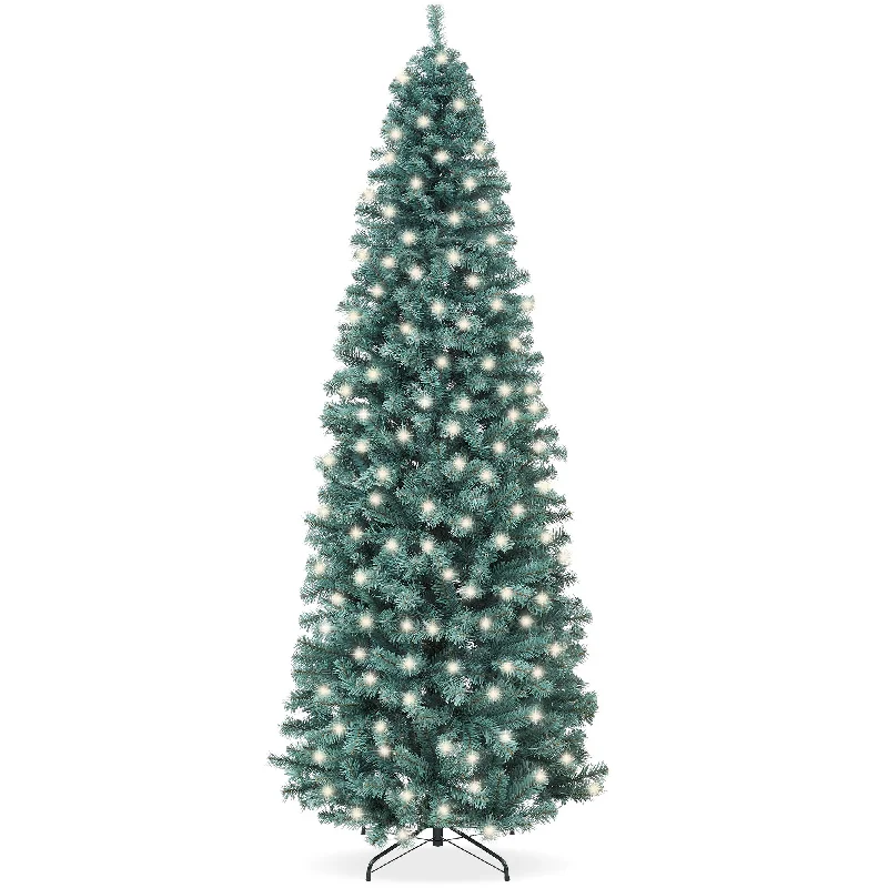 Christmas Countdown Pre-Lit Blue Spruce Pencil Christmas Tree w/ Metal Base, Incandescent Lights Christmas Countdown Pre-Lit Blue Spruce Pencil Christmas Tree w/ Metal Base, Incandescent Lights