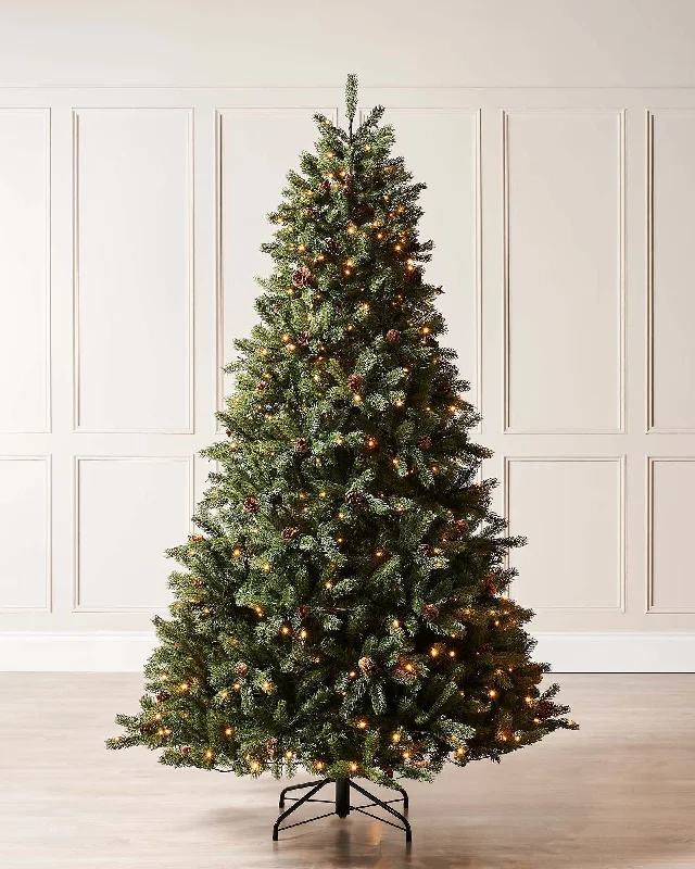 Christmas Fireplace Mantel Pre-Lit Craford Pine Christmas Tree, 5 ft