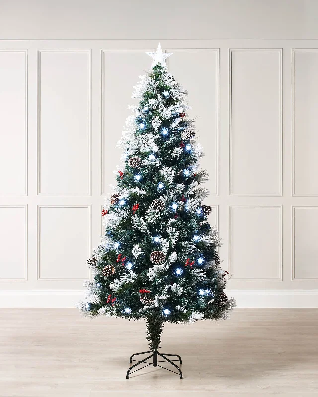 Christmas Church Service Pre-Lit Fibre Optic Frosted Christmas Tree with Tree Topper, 5 ft Christmas Church Service Pre-Lit Fibre Optic Frosted Christmas Tree with Tree Topper, 5 ft
