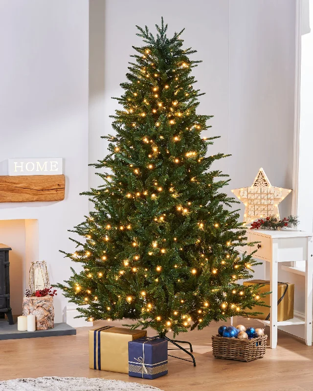 Christmas Pine Tree Pre-lit Grand Alaskan Fir Christmas Tree, 5 ft