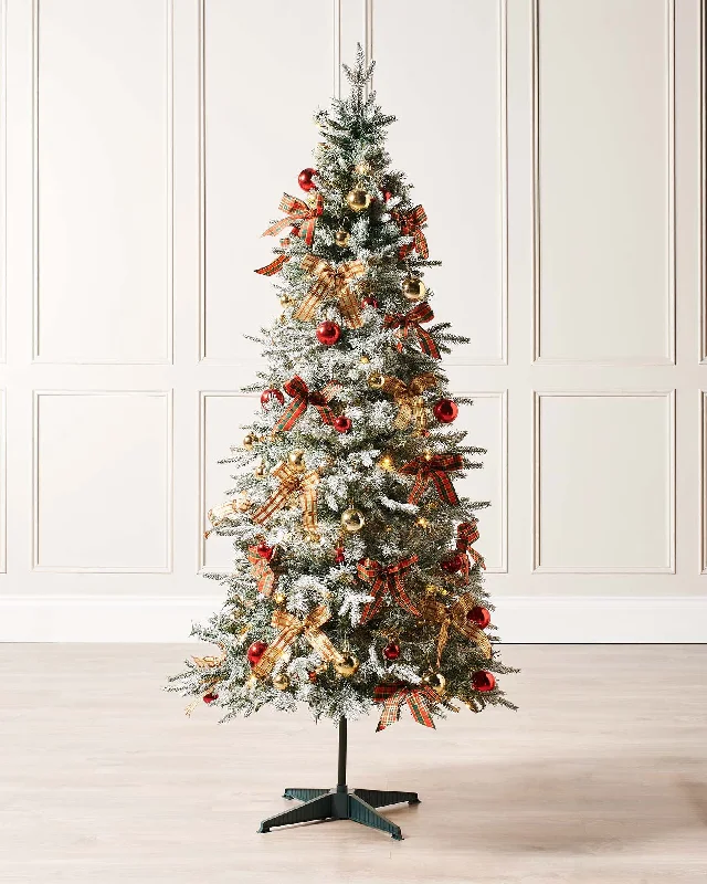 Christmas Festive Wonderland Pre-Lit Pop-Up Decorated Christmas Tree, Red/Gold, 6 ft Christmas Festive Wonderland Pre-Lit Pop-Up Decorated Christmas Tree, Red/Gold, 6 ft