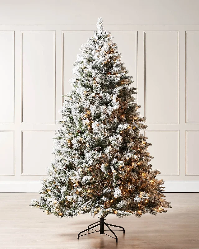 Christmas Sparkling Holiday Glow Pre-Lit Snow Flocked Mixed Pine Christmas Tree, 7 ft Christmas Sparkling Holiday Glow Pre-Lit Snow Flocked Mixed Pine Christmas Tree, 7 ft