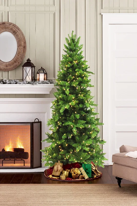 Christmas Church Service Prelit Slim Pencil Spruce Christmas Tree with Warm White Lights Christmas Church Service Prelit Slim Pencil Spruce Christmas Tree with Warm White Lights