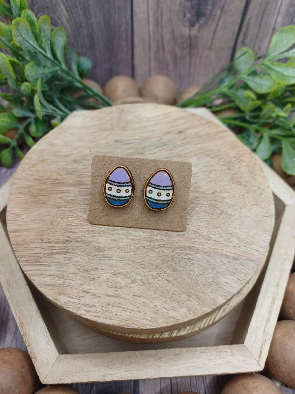 Christmas Star Purple & Blue Easter Egg Earrings
