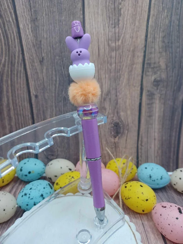 Christmas Frosted Christmas Trees Purple Easter Peep Beaded Ink Pen
