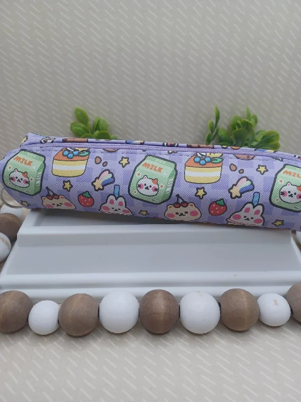 Christmas Wonderland Purple Milk Zipper Pencil Pouch