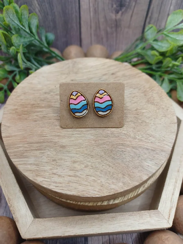 Christmas Wishes Purple. Orange, Pink, Blue, & White Easter Egg Earrings