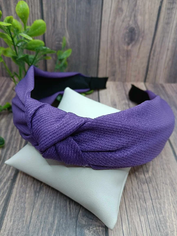 Christmas Snowfall Purple Top Knot Headband
