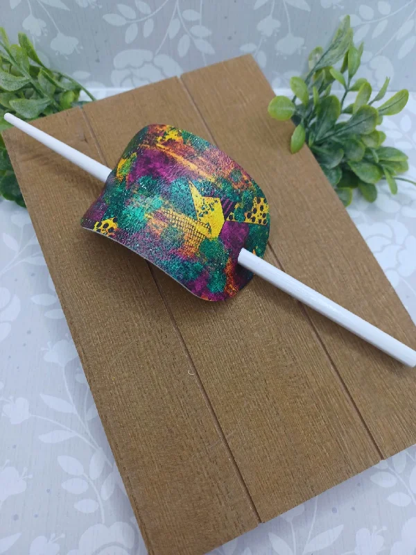 Christmas Gift Packing Station Purple, Yellow, & Green Ponytail Accessory w/ White Hair Stick Christmas Gift Packing Station Purple, Yellow, & Green Ponytail Accessory w/ White Hair Stick