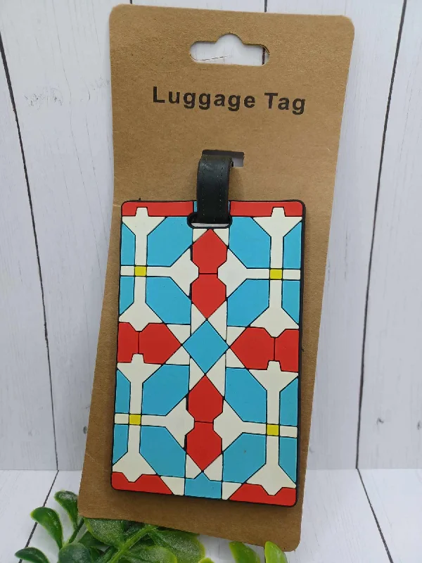 Christmas Jolly Festivities Red, Blue, & Yellow Luggage Tag