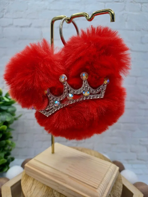 Christmas Lights Red Princess Fluff Keychain