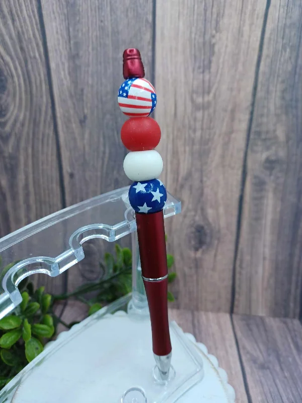Christmas Starry Outdoor Lights Red, White, & Blue Beaded Pen - Flag, Red, White, Flag Beading Christmas Starry Outdoor Lights Red, White, & Blue Beaded Pen - Flag, Red, White, Flag Beading
