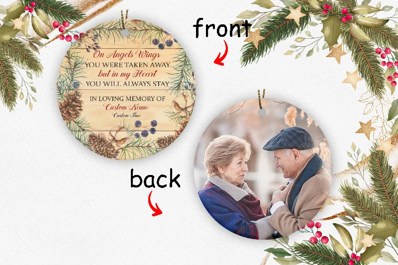 Remembrance Circle Ornament - Personalized 2 Sided Ornament Christmas Memorial Ornament Memorial Gift Remembrance Keepsake Gift for Loss of Loved One Father Mother in Heaven - JOR71 Remembrance Circle Ornament - Personalized 2 Sided Ornament Christmas Memorial Ornament Memorial Gift Remembrance Keepsake Gift for Loss of Loved One Father Mother in Heaven - JOR71