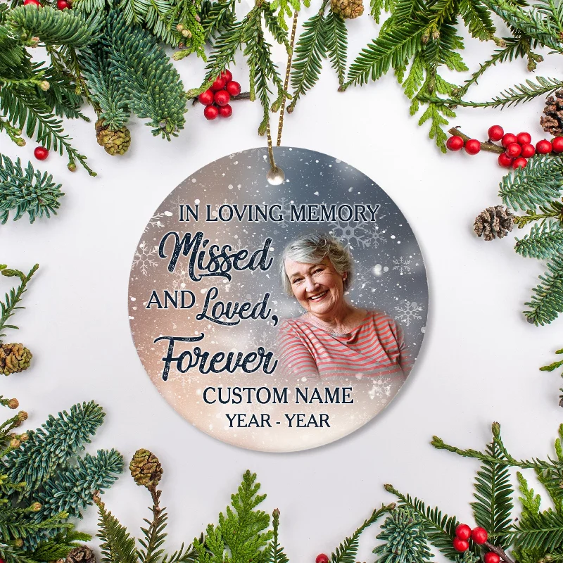 Remembrance Memorial Ornament, Christmas in Heaven Ornament, Sympathy Gift for Loss of Loved One - OVT06 Remembrance Memorial Ornament, Christmas in Heaven Ornament, Sympathy Gift for Loss of Loved One - OVT06