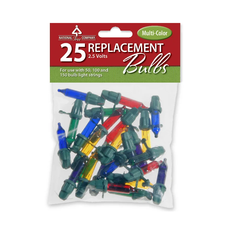 Christmas Candles National Tree Company Multicolor Incandescent Replacement Bulbs, 2.5 Volts, Christmas Collection, Pack of 25 Christmas Candles National Tree Company Multicolor Incandescent Replacement Bulbs, 2.5 Volts, Christmas Collection, Pack of 25