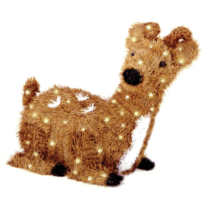Christmas Ornaments 24 in. Resting Reindeer with Clear Lights