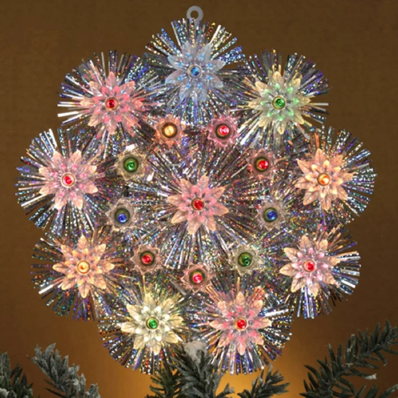 Christmas Market Retro Tinsel Snowflake Christmas Tree Topper