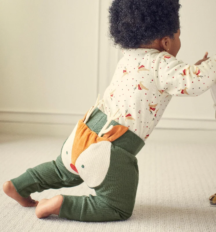 Christmas Midnight Fun Ribbed Reindeer Joggers