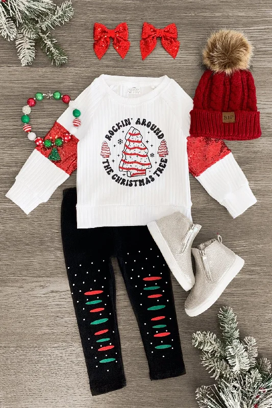 Christmas Storytelling Around Fire "Rockin' Around The Christmas Tree" Legging Set