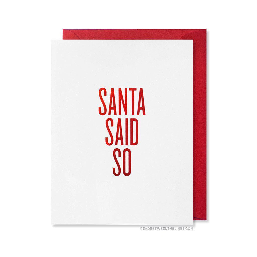 Christmas Pine Tree Santa Said So Card