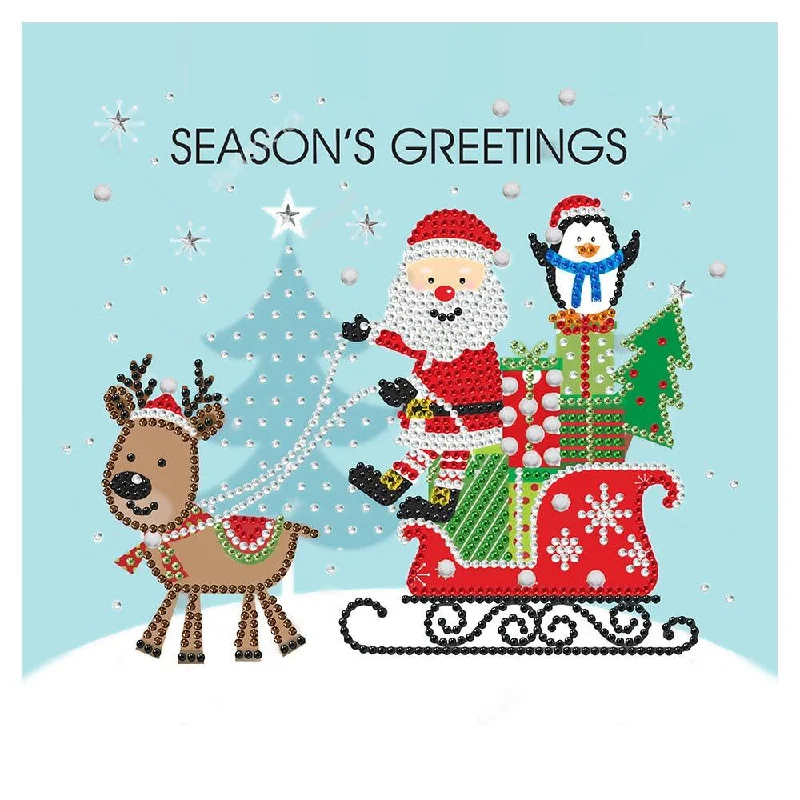 Christmas Snowfall Santa with Donkey Cross Stitch Rhinestone Mosaic Diamond Embroidery Painting Christmas Snowfall Santa with Donkey Cross Stitch Rhinestone Mosaic Diamond Embroidery Painting