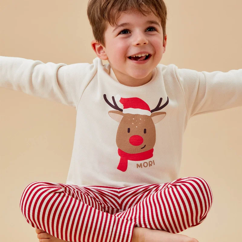 Christmas Cozy Indoor Fireplace Santa's Sidekick Top & Leggings Outfit