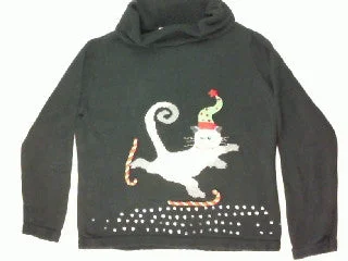 Christmas Cozy Winter Nights Sassy Cat Skates-Small Christmas Sweater