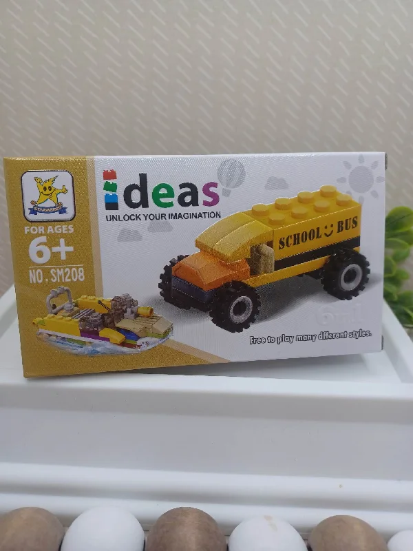 Christmas Countdown School Bus Building Block Set