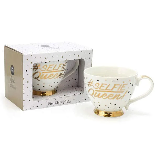 Christmas Family Traditions #Selfie Queen Footed Mug