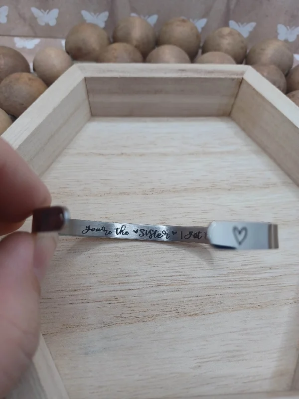 Christmas Twinkling Star Lights Silver "You are the Sister I got to choose" Bracelet