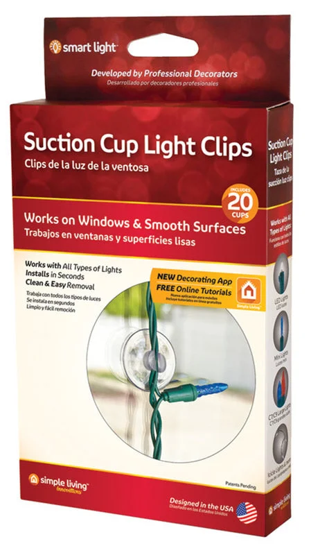 Christmas Lights Simple Living  Smart Light  Clear  Suction Cup Light Clips