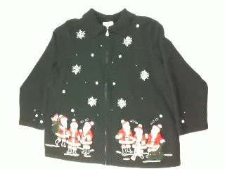 Christmas Festive Wonderland Singing Santa's- Large Christmas Sweater